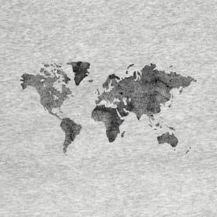 Black world map T-Shirt